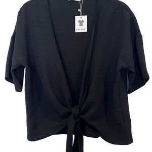 Clozoz black wrap top Sz.S NWT